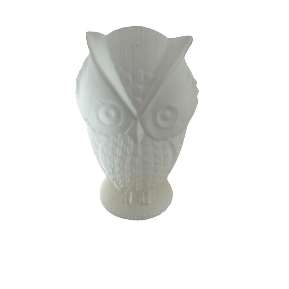 Vintage Frosted Glass Owl Figurine Collectible Home Decor 4" Tall